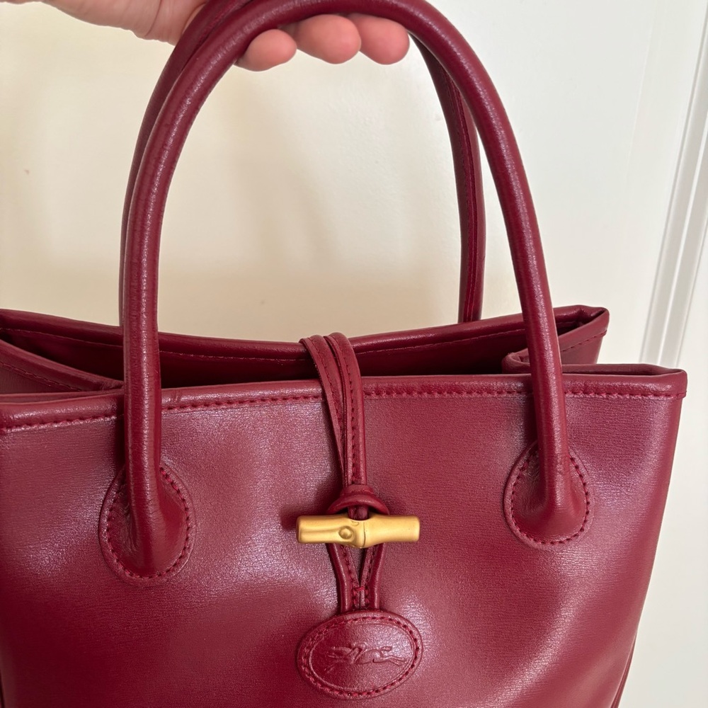 Longchamp Roseau Red Leather Handbag - Picture 12 of 16